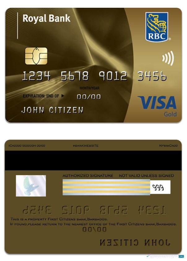Download Barbados Royal bank visa gold Photoshop template